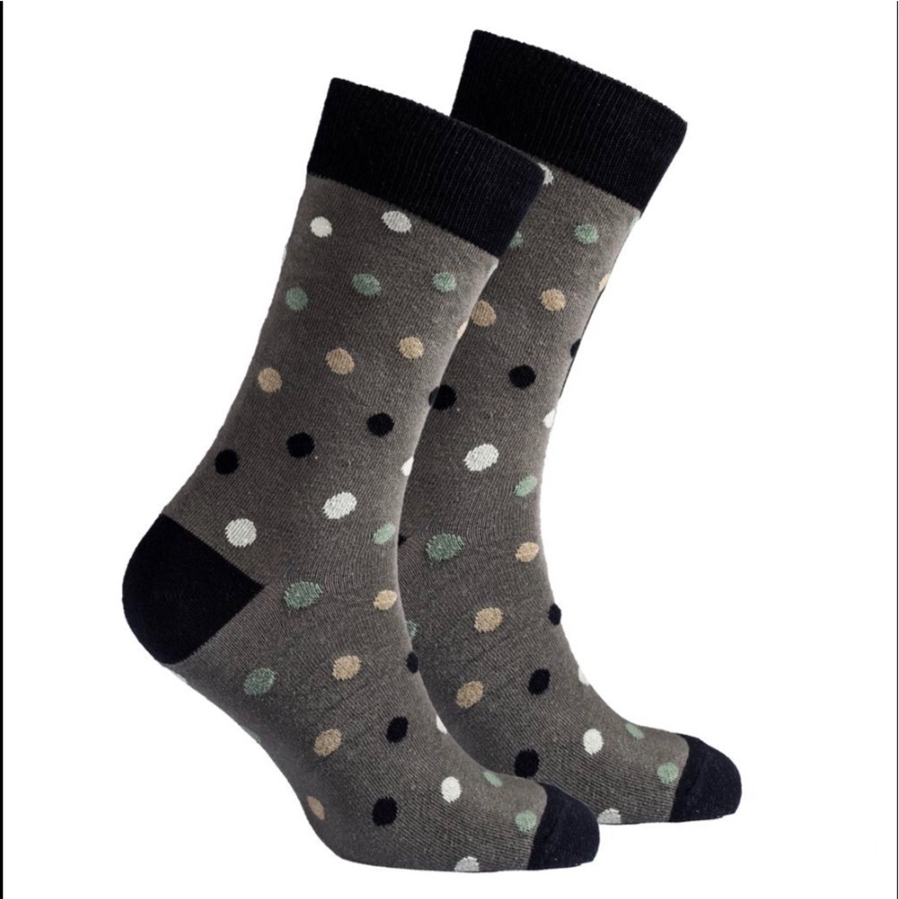 Men’s Sage Polka Dot  Crew Socks (New)